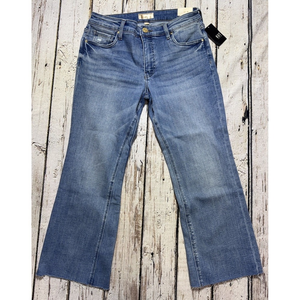 Kut From The Kloth Kelsey Fab Ab High Rise Ankle Flare Jeans 6P 6 Petite NWT New